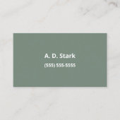Sage Green Minimalistisch Business Cards Visitenkarte (Vorderseite)