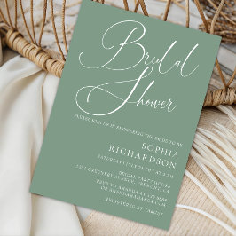 Sage Green Minimalistisch Calligraphy Brautparty Einladung