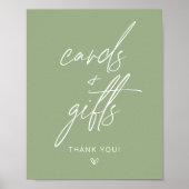 Sage Green Minimalistisch Cards & Geschenksign Poster (Vorne)