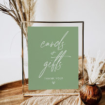 Sage Green Minimalistisch Cards & Geschenksign