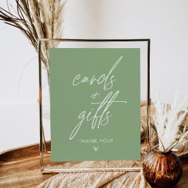 Sage Green Minimalistisch Cards & Geschenksign Poster