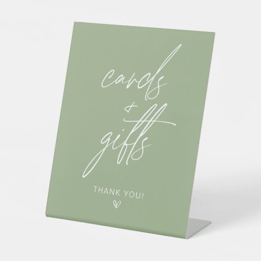 Sage Green Minimalistisch Cards & Geschenksign Sockelschild (Vorderseite)