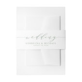 Sage Green Minimalistisch Dainty Script Wedding Einladungsbanderole (Vorderseite Beispiel)