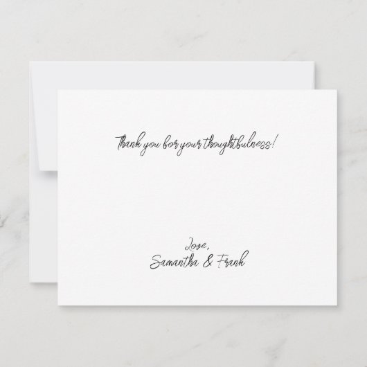 Sage Green Minimalistisch Danke (Rückseite)