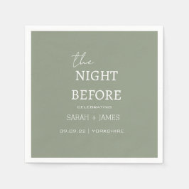 Sage Green Minimalistisch die Nacht vor der Hochze Serviette