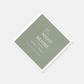 Sage Green Minimalistisch die Nacht vor der Hochze Serviette (Ecke)