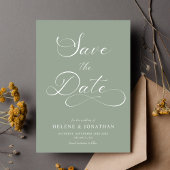 Sage Green Minimalistisch Elegante Hochzeit Save The Date