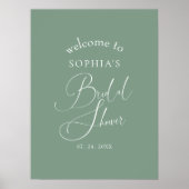 Sage Green Minimalistisch Elegantes Brautparty Poster (Vorne)