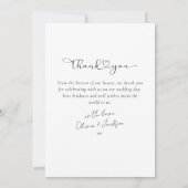 Sage Green Minimalistisch Foto Hochzeit Danke Kart (Rückseite)