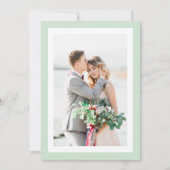 Sage Green Minimalistisch Foto Hochzeit Danke Kart (Vorderseite)