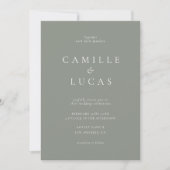 Sage Green Minimalistisch Foto Hochzeitseinladung Einladung (Vorderseite)