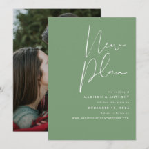 Sage Green Minimalistisch Foto Neuer Plan Hochzeit