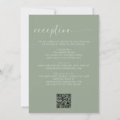 Sage Green Minimalistisch in einem QR-Code Einladung (Rückseite)