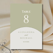 Sage Green Minimalistisch Japandi Wedding Tischnummer