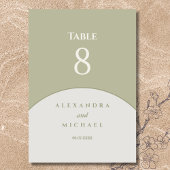 Sage Green Minimalistisch Japandi Wedding Tischnummer