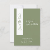 SAGE GREEN Minimalistisch mit Foto Save The Date (Vorderseite)
