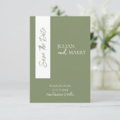 SAGE GREEN Minimalistisch mit Foto Save The Date (Stehend Vorderseite)