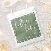 Sage Green Minimalistisch Modern Boho Babydusche Geschenktütchen (Ausgeschnitten)