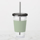 Sage Green Minimalistisch Modern Monogram Elegant Acryltrinkbecher (Rechts)