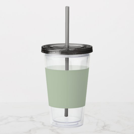 Sage Green Minimalistisch Modern Monogram Elegant Acryltrinkbecher (Rechts)