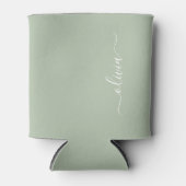 Sage Green Minimalistisch Modern Monogram Elegant Dosenkühler (Vorderseite)