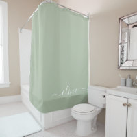 Sage Green Minimalistisch Modern Monogram Elegant