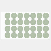 Sage Green Minimalistisch Modern Monogram Elegant Etiketten (Blatt)