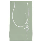 Sage Green Minimalistisch Modern Monogram Elegant Kleine Geschenktüte (Vorderseite)