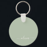 Sage Green Minimalistisch Modern Monogram Elegant Schlüsselanhänger<br><div class="desc">Mit unserer Sage Green Minimalistisch Modern Monogram Elegant Collection: Erleben Sie Ihre Ästhetik mit ruhiger Eleganz und zeitloser Eleganz. Unsere Kollektion präsentiert minimalistische Designs in einer ruhigen, grünen Weiß, ergänzt durch raffinierte Monogramme, die auf Ihren persönlichen Stil zugeschnitten sind. Von der polierten Schreibwaren bis hin zu vielseitigem Zubehör, jedes Stück...</div>