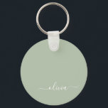 Sage Green Minimalistisch Modern Monogram Elegant Schlüsselanhänger<br><div class="desc">Mit unserer Sage Green Minimalistisch Modern Monogram Elegant Collection: Erleben Sie Ihre Ästhetik mit ruhiger Eleganz und zeitloser Eleganz. Unsere Kollektion präsentiert minimalistische Designs in einer ruhigen, grünen Weiß, ergänzt durch raffinierte Monogramme, die auf Ihren persönlichen Stil zugeschnitten sind. Von der polierten Schreibwaren bis hin zu vielseitigem Zubehör, jedes Stück...</div>