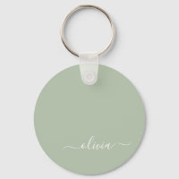 Sage Green Minimalistisch Modern Monogram Elegant