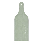 Sage Green Minimalistisch Modern Monogram Elegant Schneidebrett (Vorderseite)