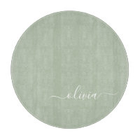 Sage Green Minimalistisch Modern Monogram Elegant