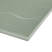 Sage Green Minimalistisch Modern Monogram Elegant Schneidebrett (Ecke)