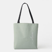 Sage Green Minimalistisch Modern Monogram Elegant Tasche (Rückseite)