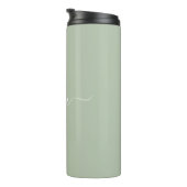 Sage Green Minimalistisch Modern Monogram Elegant Thermosbecher (Nach rechts gedreht)
