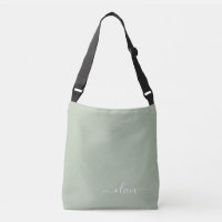 Sage Green Minimalistisch Modern Monogram Elegant