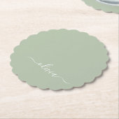 Sage Green Minimalistisch Modern Monogram Elegant Untersetzer (angewinkelt)