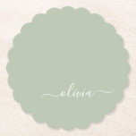 Sage Green Minimalistisch Modern Monogram Elegant Untersetzer<br><div class="desc">Mit unserer Sage Green Minimalistisch Modern Monogram Elegant Collection: Erleben Sie Ihre Ästhetik mit ruhiger Eleganz und zeitloser Eleganz. Unsere Kollektion präsentiert minimalistische Designs in einer ruhigen, grünen Weiß, ergänzt durch raffinierte Monogramme, die auf Ihren persönlichen Stil zugeschnitten sind. Von der polierten Schreibwaren bis hin zu vielseitigem Zubehör, jedes Stück...</div>