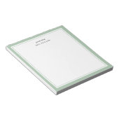 Sage Green Minimalistisch Monogram Teacher Gift Notizblock (angewinkelt)