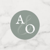 Sage Green Minimalistisch Monogram Wedding Konfetti (Klein Vorderseite)