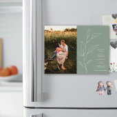 Sage Green Minimalistisch Olive Leaaf Save the Dat Magneteinladung