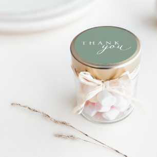 Sage Green Minimalistisch Script Danke Stickers