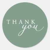 Sage Green Minimalistisch Script Danke Stickers (Vorderseite)