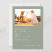 Sage Green Minimalistisch Script Foto Hochzeit Save The Date (Vorderseite)