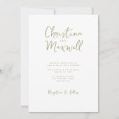 Sage Green Minimalistisch Script Hochzeitseinladun Einladung (Vorderseite)