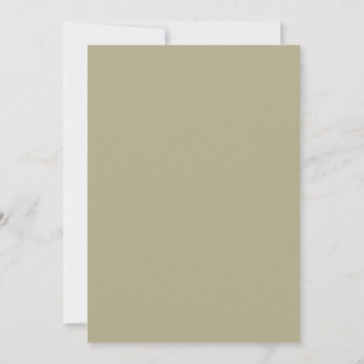 Sage Green Minimalistisch Script Hochzeitseinladun Einladung (Rückseite)