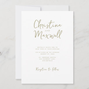Sage Green Minimalistisch Script Hochzeitseinladun Einladung