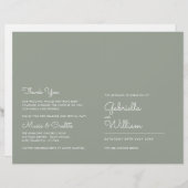 Sage Green Minimalistisch Script Wedding (Vorne/Hinten)