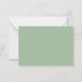 Sage Green Minimalistisch Simple Monogram Two Bord Mitteilungskarte (Rückseite)